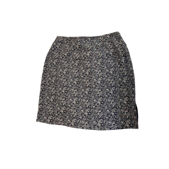 Merona Dresses & Skirts - VTG Y2k Silk Skirt Womens Size 18 Paisley Floral Slit‎ Lined Knee Length Office